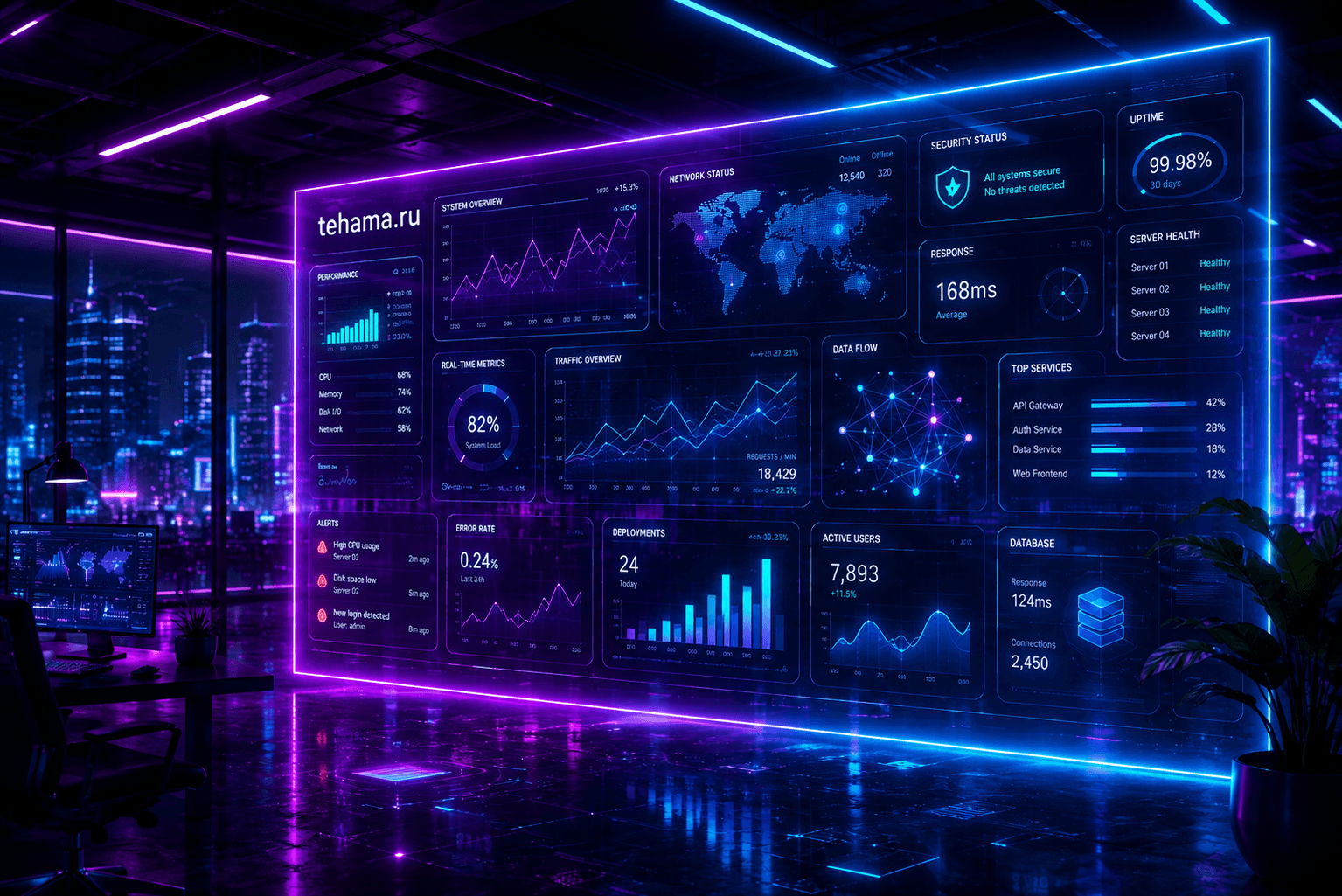Панель мониторинга IT-инфраструктуры tehama.ru